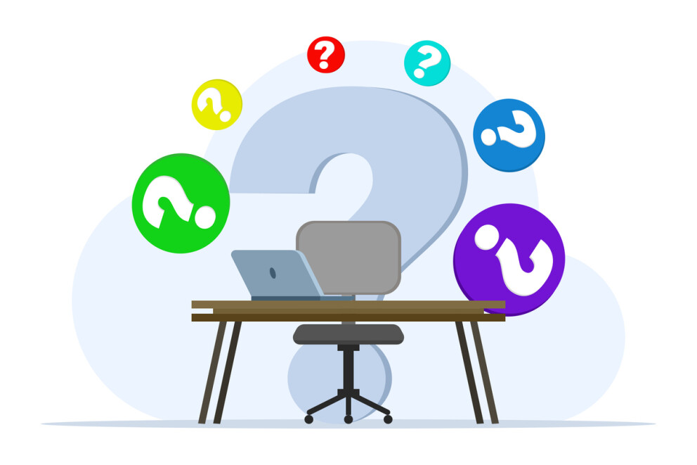 The concept of having questions, frequently asked questions. customer service, contact us, flat illustration vector