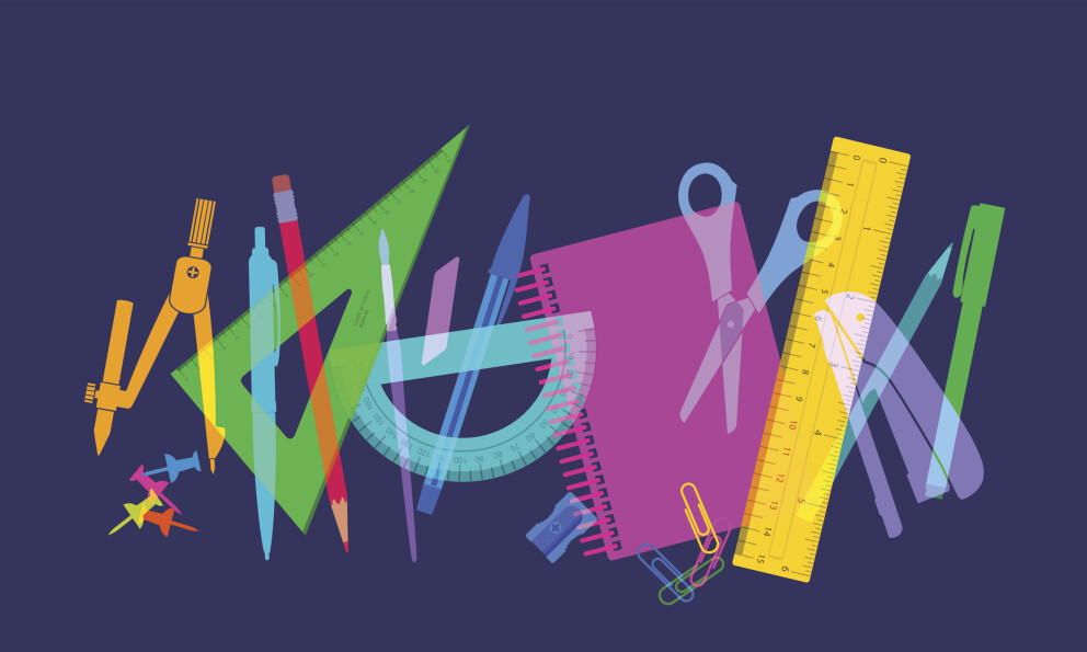 Colourful overlapping silhouettes of stationary